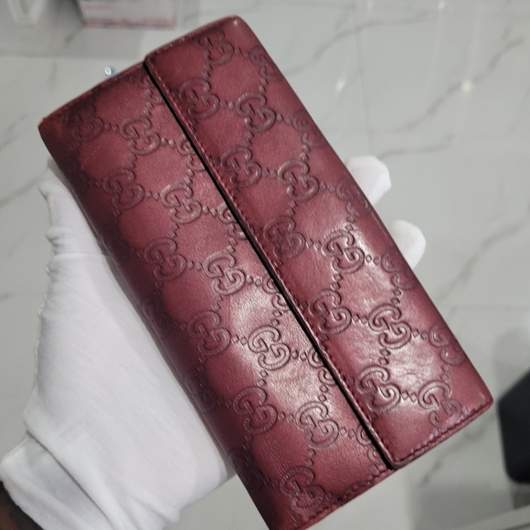 🔹️ Gucci🔹️ Vintage Guccissima Burgundy Wallet with Heart Snap ✨️💜 - Picture 14 of 15